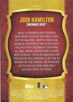 2015 Topps - First Home Run Silver (Series One) #FHR-22 Josh Hamilton Back