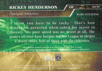 2015 Topps - Archetypes Autographs Relics #AAR-RH Rickey Henderson Back