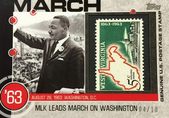 2015 Topps - Baseball History Stamps #BHMLK MLK Leads March On Washington Front