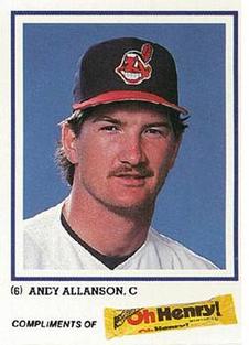 1986 Oh Henry! Cleveland Indians SGA #NNO Andy Allanson Front