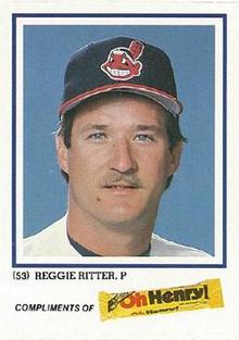 1986 Oh Henry! Cleveland Indians SGA #NNO Reggie Ritter Front