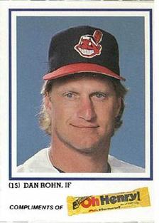 1986 Oh Henry! Cleveland Indians SGA #NNO Dan Rohn Front