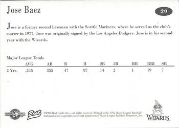 1996 Best Fort Wayne Wizards #29 Jose Baez Back