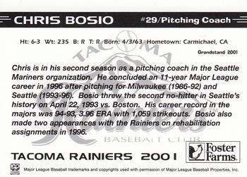2001 Grandstand Tacoma Rainiers #NNO Chris Bosio Back