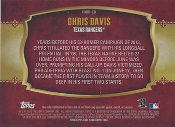 2015 Topps - First Home Run Relics (Series One) #FHRR-CD Chris Davis Back