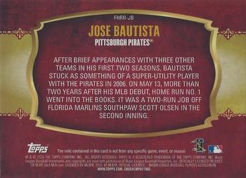 2015 Topps - First Home Run Relics (Series One) #FHRR-JB Jose Bautista Back