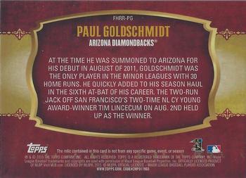 2015 Topps - First Home Run Relics (Series One) #FHRR-PG Paul Goldschmidt Back