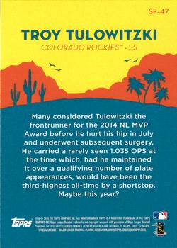 2015 Topps - Spring Fever #SF-47 Troy Tulowitzki Back