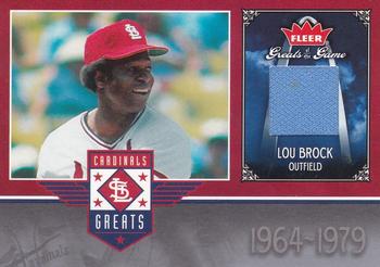 2006 Fleer Greats of the Game - Cardinals Greats Memorabilia #STL-LB Lou Brock Front