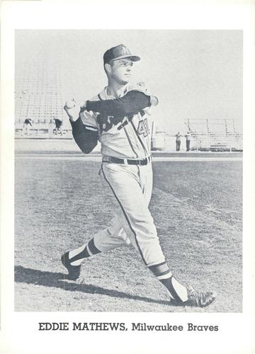 1962 Jay Publishing Milwaukee Braves 5x7 Photos (Set B) #NNO Eddie Mathews Front