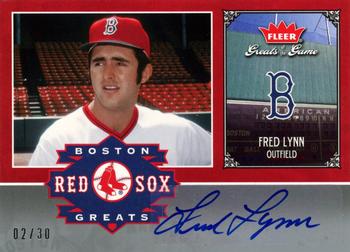2006 Fleer Greats of the Game - Red Sox Greats Autograph #BOS-FL Fred Lynn Front