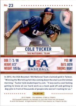 2015 Panini USA Baseball Stars & Stripes #23 Cole Tucker Back