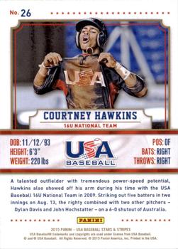 2015 Panini USA Baseball Stars & Stripes #26 Courtney Hawkins Back