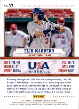 2015 Panini USA Baseball Stars & Stripes #37 Elih Marrero Back
