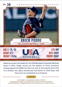 2015 Panini USA Baseball Stars & Stripes #38 Erick Fedde Back