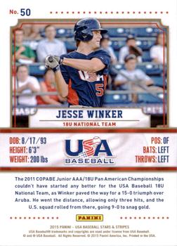 2015 Panini USA Baseball Stars & Stripes #50 Jesse Winker Back