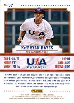 2015 Panini USA Baseball Stars & Stripes #57 Ke'Bryan Hayes Back