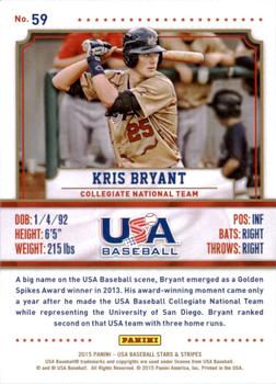 2015 Panini USA Baseball Stars & Stripes #59 Kris Bryant Back