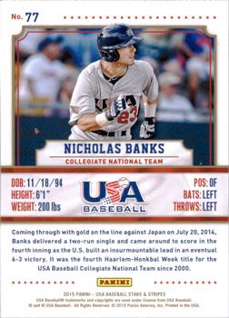 2015 Panini USA Baseball Stars & Stripes #77 Nicholas Banks Back