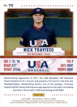 2015 Panini USA Baseball Stars & Stripes #79 Nick Travieso Back