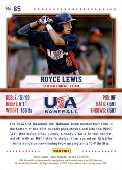 2015 Panini USA Baseball Stars & Stripes #85 Royce Lewis Back