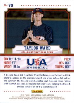 2015 Panini USA Baseball Stars & Stripes #90 Taylor Ward Back