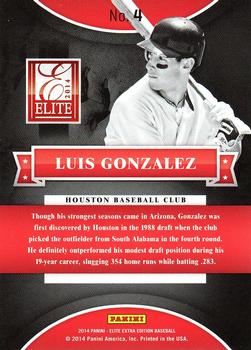 2014 Panini Elite Extra Edition - Historic Picks #4 Luis Gonzalez Back