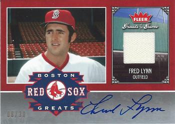 2006 Fleer Greats of the Game - Red Sox Greats Autograph Memorabilia #BOS-FL Fred Lynn Front
