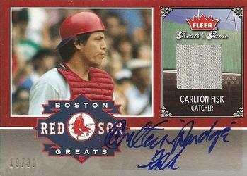 2006 Fleer Greats of the Game - Red Sox Greats Autograph Memorabilia #BOS-CF Carlton Fisk Front
