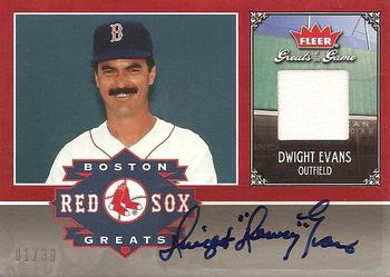 2006 Fleer Greats of the Game - Red Sox Greats Autograph Memorabilia #BOS-DE Dwight Evans Front