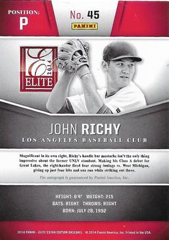 2014 Panini Elite Extra Edition - Prospects Signatures #45 John Richy Back