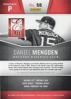 2014 Panini Elite Extra Edition - Prospects Signatures #56 Daniel Mengden Back