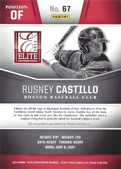 2014 Panini Elite Extra Edition - Prospects Signatures #67 Rusney Castillo Back