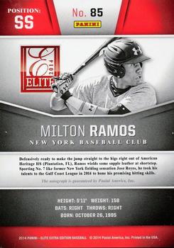 2014 Panini Elite Extra Edition - Prospects Signatures #85 Milton Ramos Back