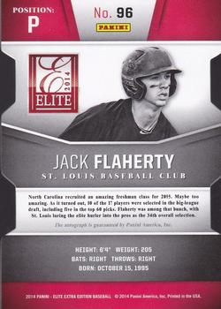 2014 Panini Elite Extra Edition - Prospects Signatures Inspirations #96 Jack Flaherty Back