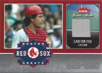 2006 Fleer Greats of the Game - Red Sox Greats Memorabilia #BOS-CF Carlton Fisk Front