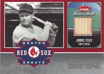 2006 Fleer Greats of the Game - Red Sox Greats Memorabilia #BOS-JF Jimmie Foxx Front