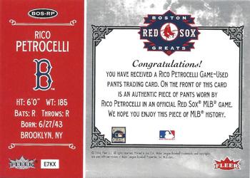 2006 Fleer Greats of the Game - Red Sox Greats Memorabilia #BOS-RP Rico Petrocelli Back