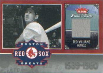 2006 Fleer Greats of the Game - Red Sox Greats Memorabilia #BOS-TW Ted Williams Front