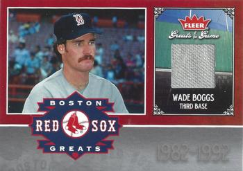 2006 Fleer Greats of the Game - Red Sox Greats Memorabilia #BOS-WB Wade Boggs Front