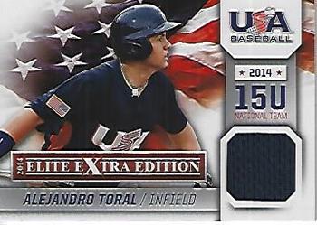 2014 Panini Elite Extra Edition - USA Baseball 15U Game Jerseys #2 Alejandro Toral Front