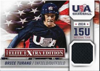 2014 Panini Elite Extra Edition - USA Baseball 15U Game Jerseys #20 Brice Turang Front