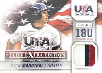2014 Panini Elite Extra Edition - USA Baseball 18U Game Jerseys Prime #4 Nick Madrigal Front