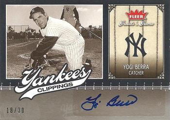 2006 Fleer Greats of the Game - Yankee Clippings Autograph #NYY-YB Yogi Berra Front