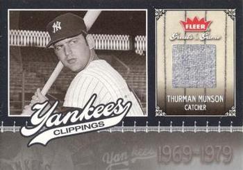 2006 Fleer Greats of the Game - Yankee Clippings Memorabilia #NYY-TM Thurman Munson Front