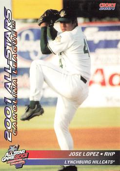 2001 Choice California-Carolina League All-Stars #08 Jose Lopez Front