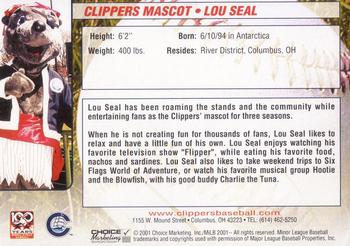 2001 Choice Columbus Clippers #31 Lou Seal Back