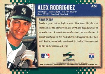1995 Score - Print Ad Contest Exchange #AD1 Alex Rodriguez Back