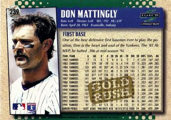 1995 Score - Gold Rush #239 Don Mattingly Back
