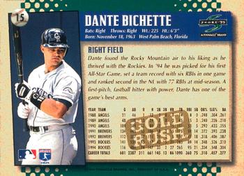 1995 Score - Gold Rush #15 Dante Bichette Back
